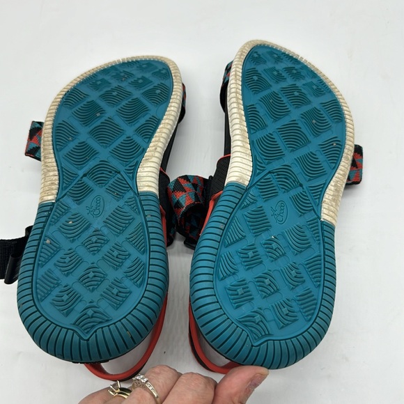 Chaco Confluence Multi Color Sandals Teal Orange Black Size 9 Style J106936 - Picture 7 of 8